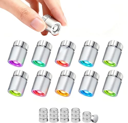 ALEGRE® Mini Led Licht, 10 Stk Mini Led Lichter für Puppenhaus Licht, Bunt Micro Leds Minie Lichte mit 15 Batterie, Miniatur Lichter für Vitrinen, Spielzeug Bausteine, Laternen, Puppenhaus Beleuchtung