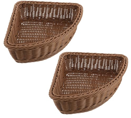 LALADEFIEE Corner Basket Triangular Shelf Storage Baskets Space-saving Design and Easy Assembly 2pcs Plastic and Metal Material for Home Rearrangement and Kitchen Organizing