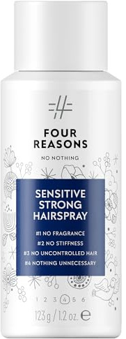 No Nothing Strong Hairspray, Fragrance Free, Hypoallergenic, Unscented Hair Spray for Sensitive Scalp, Strong Hold Finishing Control, Clean, Gentle Styling, 100 ml
