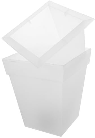 SHINEOFI Jardinière Solaire Lumineuse Carrée pour Plantes Éclairage LED Blanc, Pot Décoratif pour Jardin Extérieur