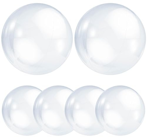 6 Stück transparente Wasserbälle, aufblasbarer Ball 16 Zoll Riesen-Wasserball aus PVC, transparent, für Pool-Party
