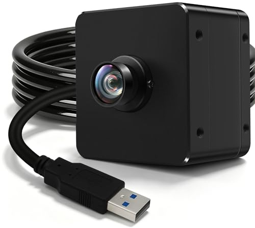 Svpro 4K 60fps USB 3.0 Camera, IMX678 High-Resolution Webcam Metal Case, 100° (H) M12 Lens, UVC Lightburn Camera for Machine Vision, Compatible with Windows, Linux, MacOS