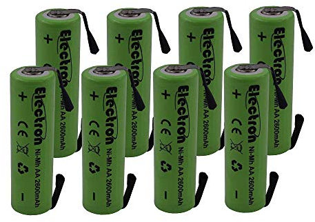8x Batteria ricaricabile Ni-Mh Stilo AA 1,2V 2600mAh con linguette lamelle terminali a saldare per pacco pacchi batteria