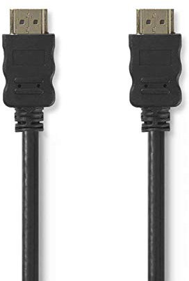 NEDIS Câble HDMI haut débit avec Ethernet - Fiche HDMI™ - Fiche HDMI™ - 18 Gbps - 40 m - Rond - Noir