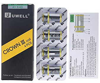 Uwell Crown 3 Coils Verdampferkopf 0.25ohm 0.4ohm 0.5ohm 4pcs/pack-Kein Nikotin und Tabak (0.4ohm 4PCS/Pack)