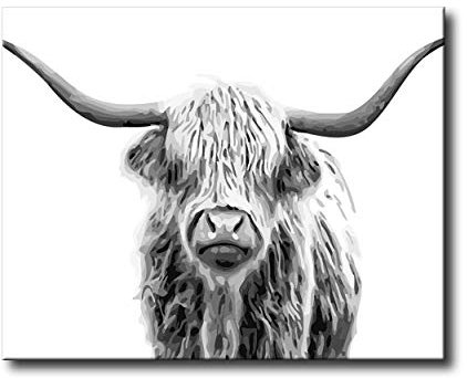 Shukqueen - Kit de Pintura al óleo para Adultos, diseño de Yak Gris