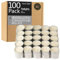 HomeLights Lot de 100 bougies chauffe-plat blanches non parfumées, 6 à 7 heures de combustion, sans fumée, mini bougies votives en paraffine avec mèches en coton pour Shabbat, mariages, Noël,