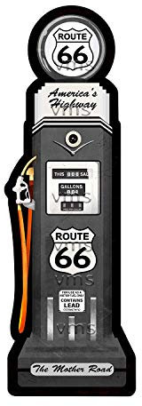 Vintage Metal Sign ROUTE 66 PUMP LARGE 13X41 inch Home Decor Inside Outside Bar Kitchen Pub Decorative Plaques