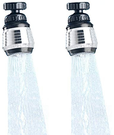 2er Set Schwenkstrahlregler 6cm Wasserhahnaufsatz Perl- oder Duschstrahl Verstellbar Strahlregler Brause Schwenkbrause Wasserhahn Aufsatz Wassersparer