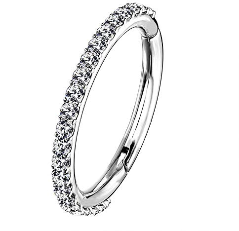 OUFER Body Piercing Helix Hoop Earring Piercing Ring 16G Rostfreier Stahl Knorpel Ohrringe Fünf Petal Clear CZ Blume Tragus Helix Earrings Knorpel Ohrstecker steel/16g/5mm