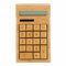GONNELY Solar Powered Calculator, 12-Digit Pocket Standard Calculator, Solar and Battery Dual Power, Rechargeable Portable for Office School (Wood 18 Keys)