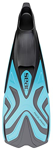 SEAC Azzurra Aletas de Esnórquel para Adultos y Niños, Zapato Cerrado en Goma, Azul Claro, 36/37