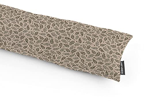 SCHÖNER LEBEN. Zugluftstopper Leaf Scandi Mini-Blätter Natur grün, Auswahl:100cm Länge