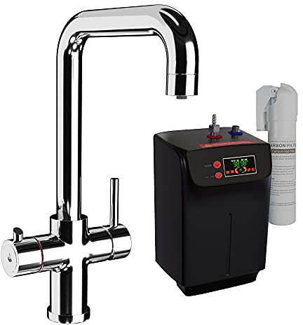 Ellsi 3 in 1 Instant Boiling Hot Water Dispenser Kitchen Sink Mixer Tap with Tank & Filter (Chrome)