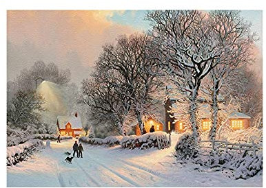 YHSGY Winterbilder Schneelandschaft Leinwandbilder Weihnachtsschnee Szene.Leinwand Wandkunst Gemälde für Wohnzimmer Deko 70x100cm(28'x40') Rahmenlos, Kein Rahmen