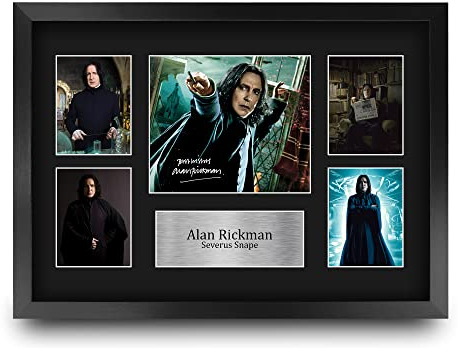 HWC Trading FR A3 Alan Rickman Harry Potter Severus Snape Geschenke Geducktes Signiertes Autogramm Fotodisplay für Fans von Film Memorabilien - A3 Framed