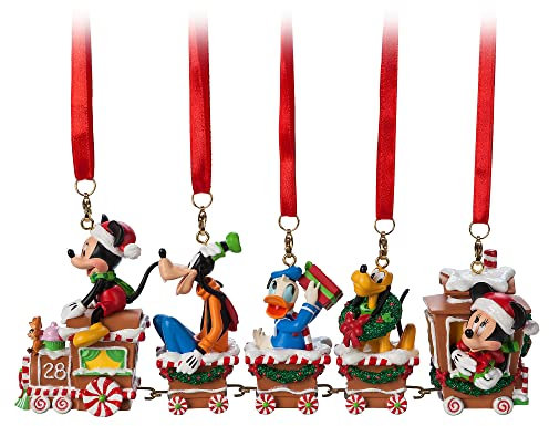Disney Juego de adornos de tren de Mickey Mouse y amigos