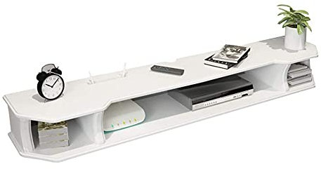 KAXGU Tv Stand Cabinet Tv Wall Units for Living Room Floating Shelf Wall-Mounted Tv Cabinet Wall Background Storage Rack Open Shelf Multifunctional Display Rack/White/90Cm