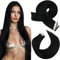Moresoo Tape Extensions Echthaar 65 cm Schwarz Remy Echthaar Extensions Tape #1 Schwarz Invisible Tape in Haarverlängerungen Natürliche Unsichtbare Tape Extensions 20 Stück/50g
