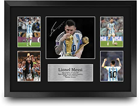 HWC Trading FR A3 Lionel Messi Argentina Gifts Printed Signed Autograph Picture for Football Fans and Supporters - A3 Framed