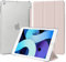 4UBonLife Funda para iPad 9,7 Pulgadas 6.ª/5.ª Generación 2018/2017, para iPad Air 1/ Air 2 Cover Protectora Carcasa Rígida Delgada Ligera con Trasera Translúcido Cubierta Auto Sueño/Estela, Rosa