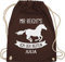 Turnbeutel Rucksack - Pferd Pferde - Mir reichts ich geh reiten - Unisize - Braun - tasche zum reit sachen für mädchen pferden gehe beutel pferderucksäcke pferdemotiv reicht s stoffbeutel