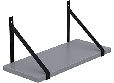 AKKE Hängeregal Gino Wandregal Kinderzimmer Küche Wohnzimmer Badezimmer Loft Büro Regale für Wände Regalbrett für Wand-Deko Küchenregal Moderne Wandboard Bücherregal Wand Graphit Hell 70x20cm