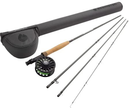 Redington Wrangler Fliegenfisch-Set, mittelschnelle Angelrute, Crosswater Rolle, Fliegenschnur, Vorfach und Tragetasche