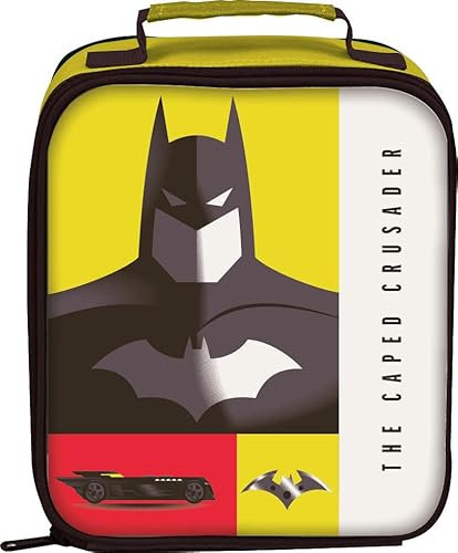 Bolsa térmica de almuerzo Batman de 22 cm, cierre de cremallera con asa de transporte, mantiene la comida caliente, mochila de aperitivos para niños de vuelta a la escuela, regalos de más de 3 años