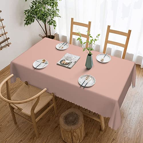 Rechteckige Tischdecke Einfarbiges Blush Pink Wachstischdecke Wetterfeste Wachstischdecke Abwaschbar Garten Tischdecke Für Picknick Camping Indoor,137X183cm