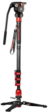 iFootage Cobra 3 Monopod with Fluid Head, Professional Portable Travel Monopod Kit for Canon Nikon Sony Olympus Panasonic DSLR Camera - C180F-P +K5S