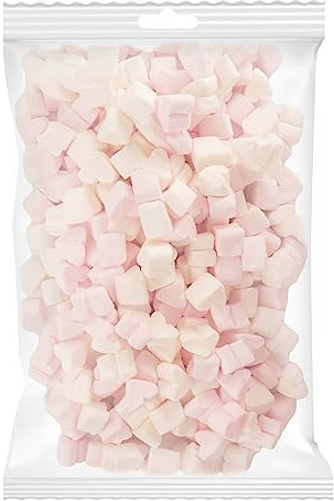 Candy Bar | Großpackung Marshmallow Herzen weiß, rosa 1kg | ca. 260 Stück pro Beutel | Hochzeit | Babyshowerparty Deko | Herzform Marshmallows | himmlisch weiche Marshmallow Herzen