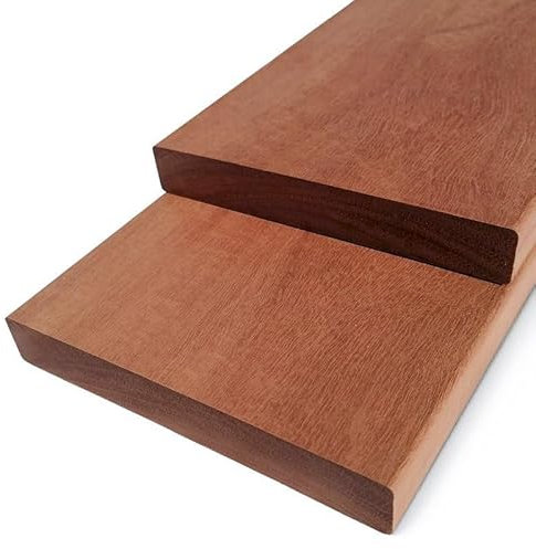 PARTERREX lames de terrasse bois EXOTIQUE- GRANDES LONGUEURS - Moabi - classe 5 - (kit 20m²) - largeur: 12cm / épaisseur:21mm / Longueur:4.50m - LIVRAISON GRATUITE