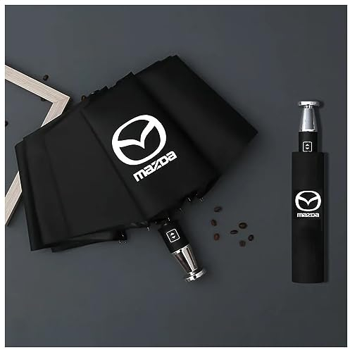 LEFEDA Winddichter doppelter Automatik-Taschenschirm, für Mazda 3 Axela CX5 Atez CX4 Auto-Luxus-Regenschirm