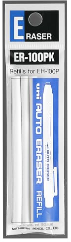 Uni-Ball ER100PK Gomme gomme pour porte-mines EH100P – Blanc – 1 Pack de 3 Recharges