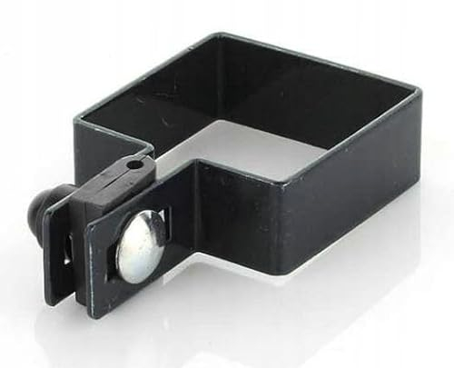 Endschelle quadratisch im SET 40x40mm für Ø5mm Draht - Anthrazit Zaunschelle für Zaunpfosten - Befestigung von Gitterstabmatten - Zaunschellen Schelle Strebenschelle Pfostenschelle