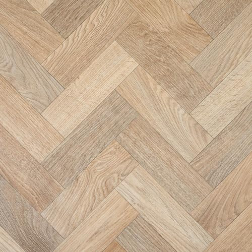 Natural Oak Herringbone Effect Apex Vinyl Flooring (W: 3m x L: 2m)