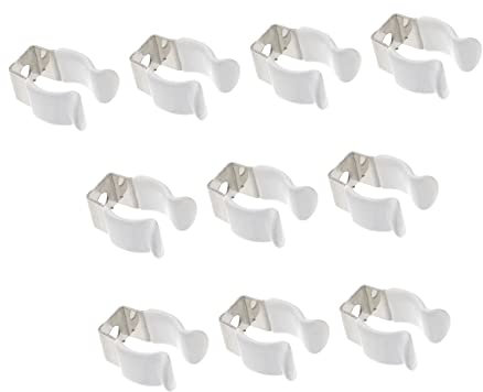 MOLUCKFU 10st Led-lampenfassung Lichtversorgung Lichtschlauchclips Lampenhalterungsclips Rohrschellen Für Licht Halterung Für Led-leuchtstoffröhre Clip Für Glühbirnen Edelstahl Weiß