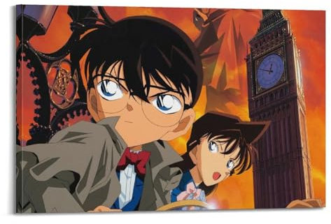 UHHYFVN Poster, Anime-Detektiv-Conan-Poster, Wandkunst, dekoratives Gemälde, Schlafzimmer, Gemälde, Poster, 60 x 90 cm, Rahmenstil