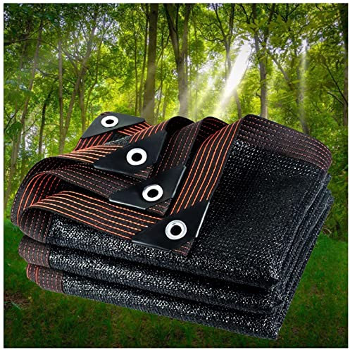 NA - Red de sombra de 12 puntadas para invernaderos o parcelas de coche, tela negra con ojales, 95% de tasa de sombreado, resistencia al agua y transpirable, 2 x 5 m