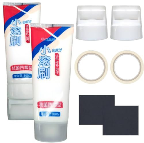 TMRBBesty Peinture blanche mur retouche, Réparer Nettoyage Une Petite Zone pour Maison Mur Taches, Rayures, Moisissures, Gribouillis d'enfants, 2 Pcs 600g, Recouvrir 2m²