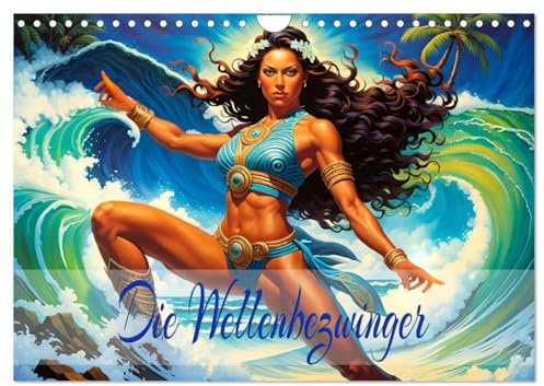 Die Wellenbezwinger (Wandkalender 2026 DIN A4 quer), CALVENDO Monatskalender: Harmonische Verbindung zwischen Menschen und Natur, mit KI generiert. (CALVENDO Orte)