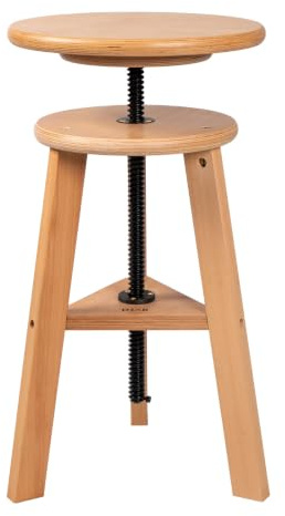 DJAR Zeichenhocker aus Holz, verstellbarer Künstlersitz aus Buchenholz, unterstützt 81,6 kg, für Zuhause, Studio, Küche oder Büro, Natur