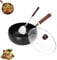 CNSUNWITZ Japanische Eisenpfanne, Unbeschichtete Eisenpfanne, 24 Cm, Handgeschmiedete Japanische Antihaft-Eisenpfanne, Langlebig Und Rostfrei, Für Gasherde, Pfannen, Runder Boden, Mit Deckel (D,24cm)