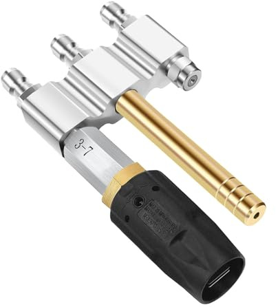 3 in 1 Pressure Washer Tips 1/4inch Downstream Injector Xjet M5 Spray Twisted Nozzle Pressure Washer Long Reachs Soap Nozzle
