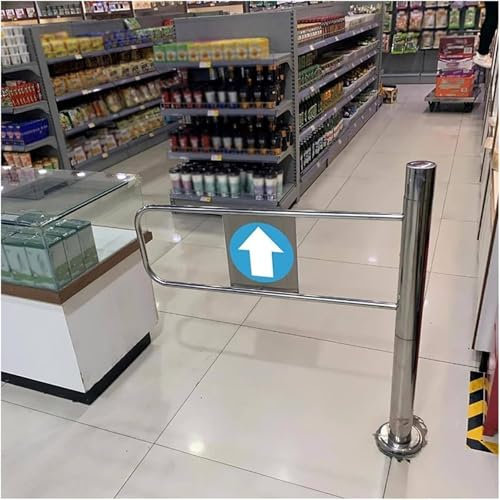 Puerta Batiente Seguridad Con Resorte, Puerta De Acero Inoxidable, Puerta Peatonal Para Entrada De Vehículos | Puerta Peatonal Metálica Para Jardín, Para Restaurantes, Centros Comerciales,60cm-Right