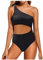 Costume Piscina Donna Arena con Controllo della Pancia Push Up Costume Intero Donna Sexy Vintage Spiaggia Estate Beachwear (3B-Black, M)