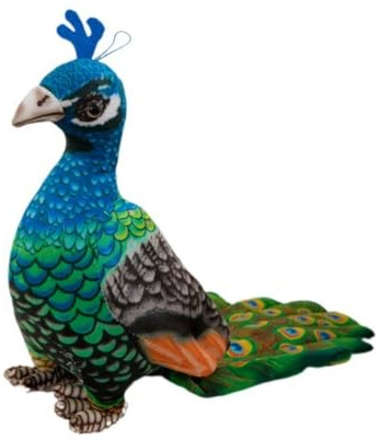 Xshelley 25 cm Simulation Pfauen Plüsch Spielzeug, niedliche Pfauen gefüllte Tierpuppe Pfau Plüsch Geburtstagsgeschenk Heimdekoration