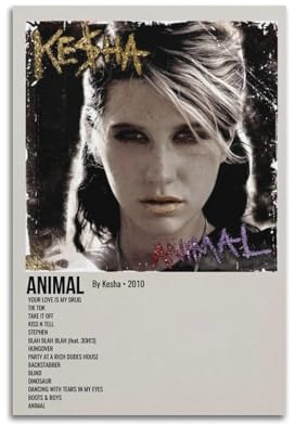 AEUYWQHKEKG Kesha Poster, ästhetisches Vintage-Wandkunst, Leinwandposter, dekoratives Gemälde, Wohnzimmer, Schlafzimmer, Dekoration, 30 x 45 cm, ungerahmter Stil