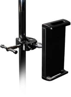 NBO Universal Tablet and Phone Holder, 360-Degree Rotating Mount with Ball Joint, Aluminium Clamp and Reinforced Plastic, 12-25cm Device Compatibility